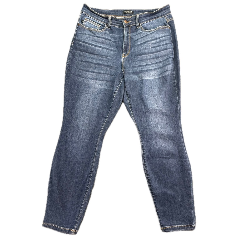 Judy Blue Relaxed Fit Jeans Womens 16W Blue Dark Wash Skinny JB82325DK-CO-PL